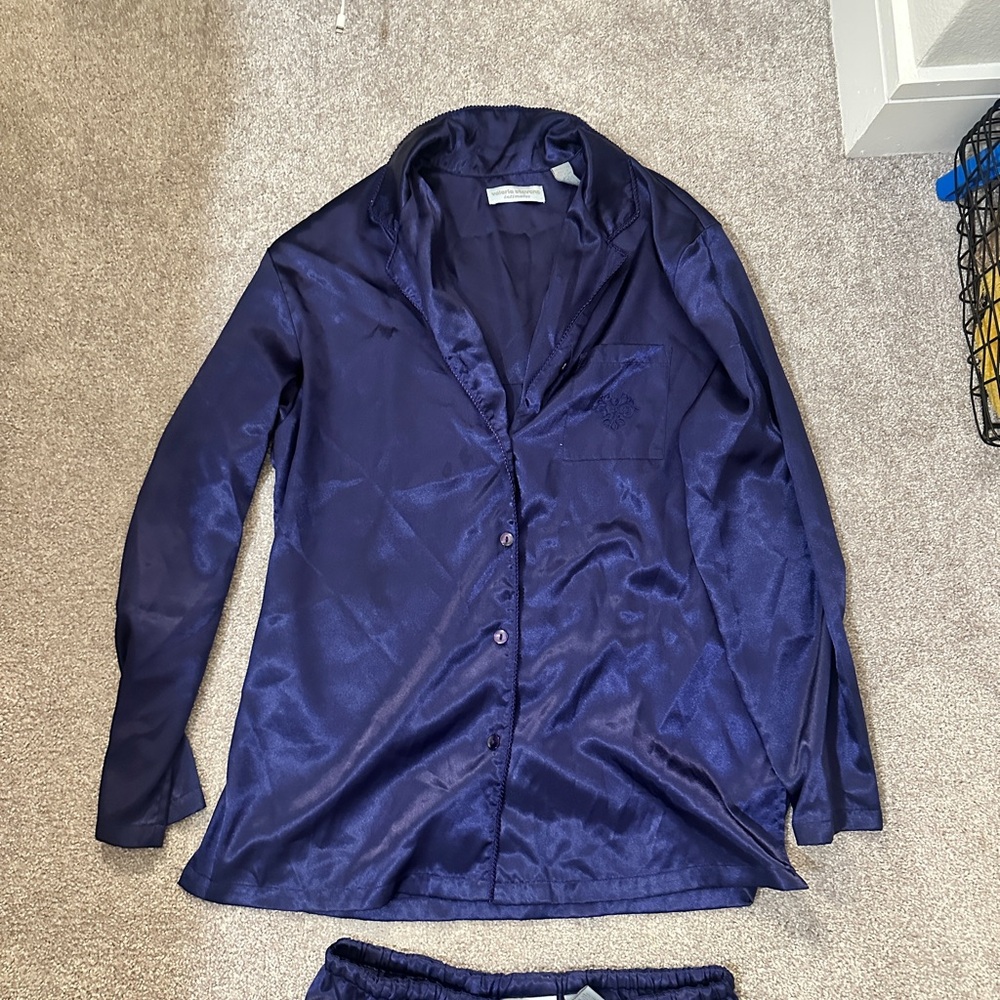 Elegant Midnight purple Satin Pajama set